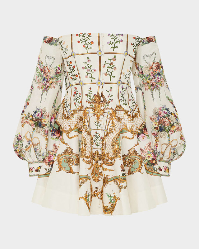 Dressing Room Drama Seamed Off-Shoulder Dress
